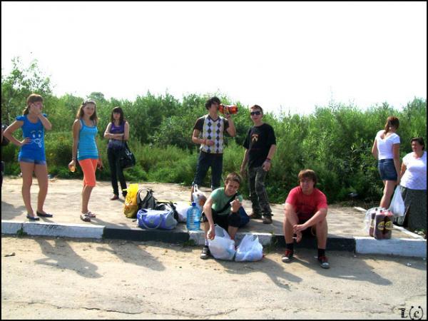 на остановке