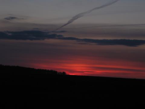 кроваво-красный закат